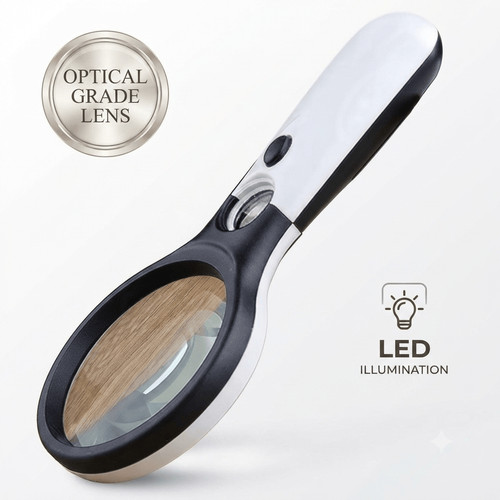 Led lighted handheld magnifier - lighted,